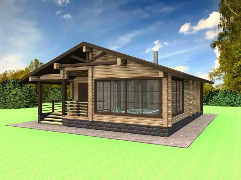 Баня с односкатной крышей 3х5