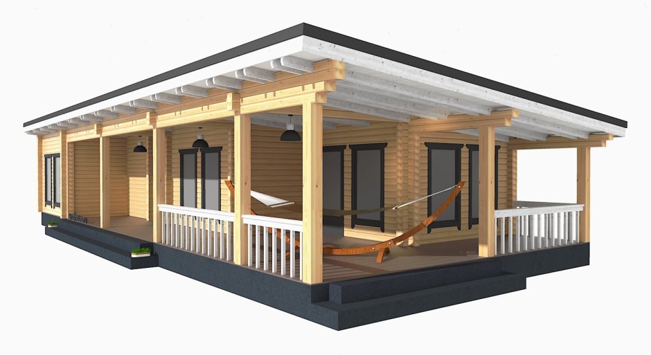 Баня с террасой сбоку