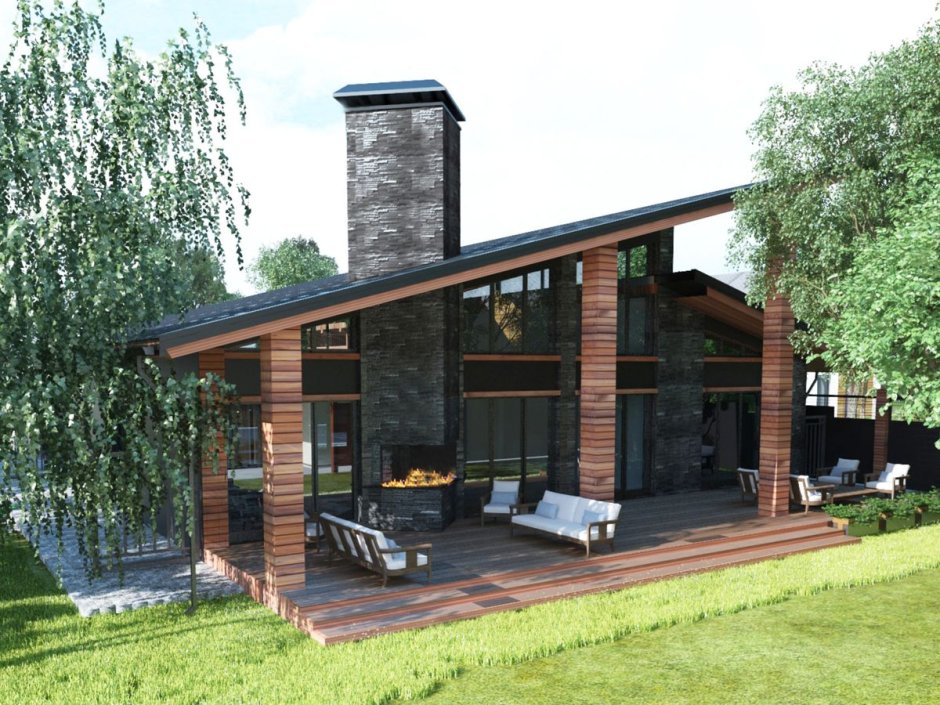 Tiny House с односкатной крышей