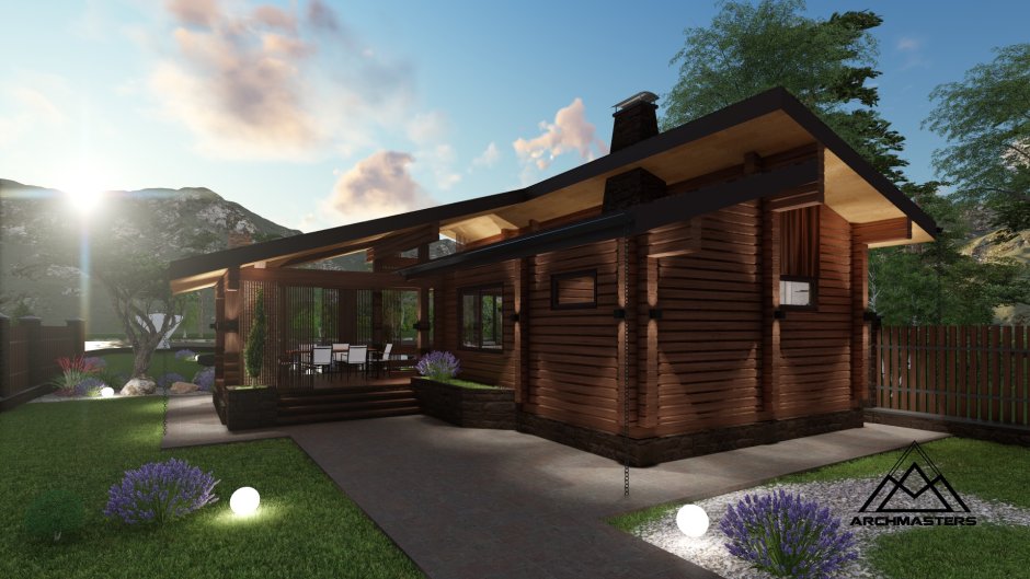 Скандинавский дом 80 кв метров с односкатной крышей