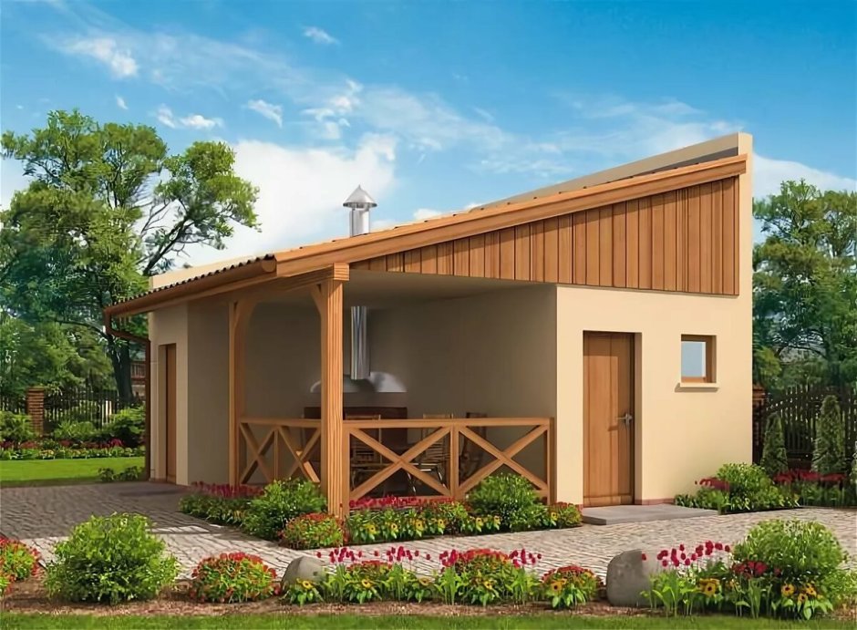 Дом с односкатной крышей Скандинавия