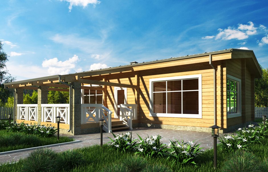 Баня с верандой из бруса с барбекю под одной крышей проекты