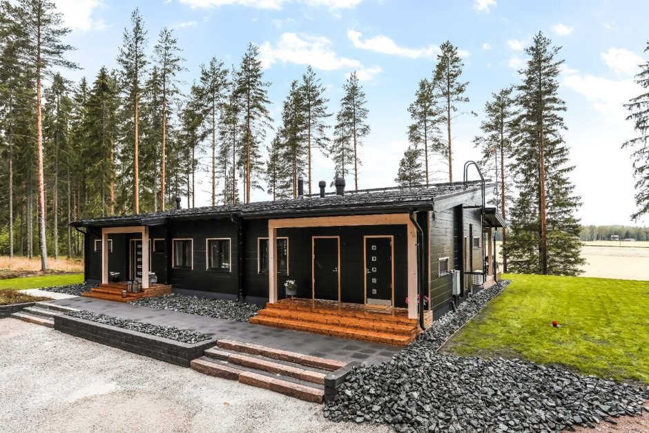 Дом с односкатной крышей Скандинавия