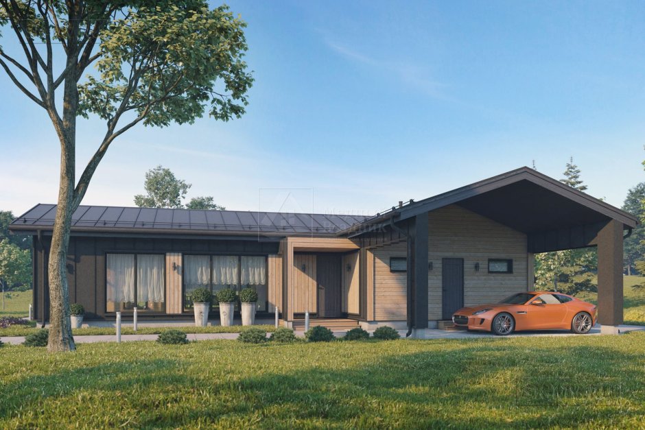 Сканди дом одноэтажный