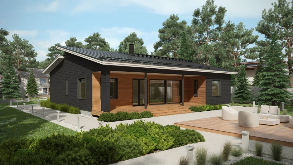Дом из бруса проекты Скандинавия 130м2