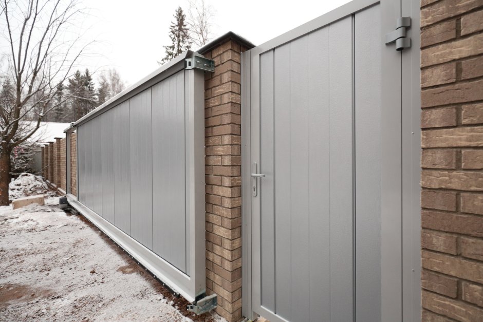 Алюминиевые откатные ворота Алютех