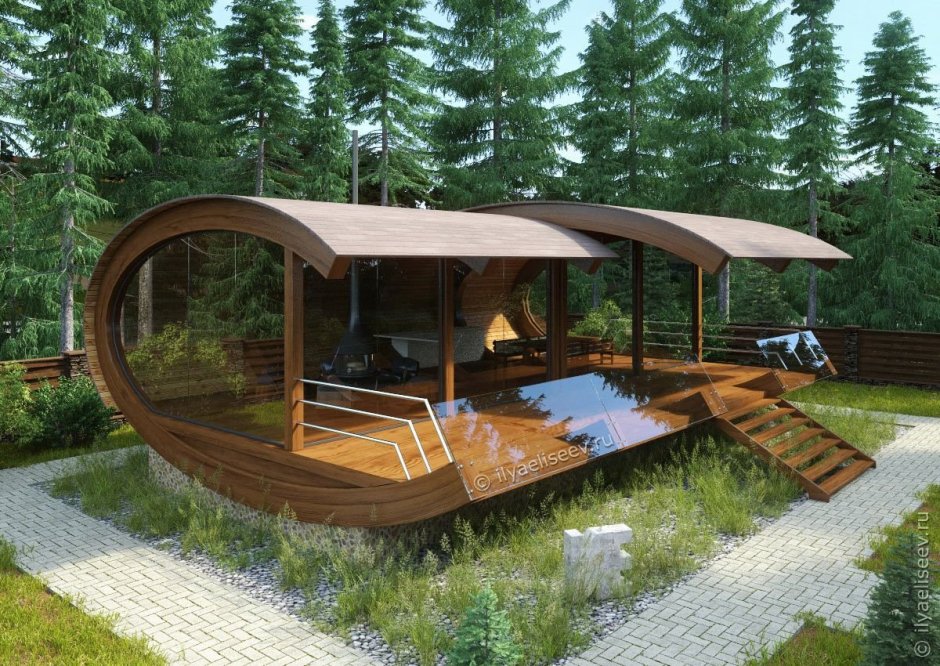 Радиальная пергола архитектура