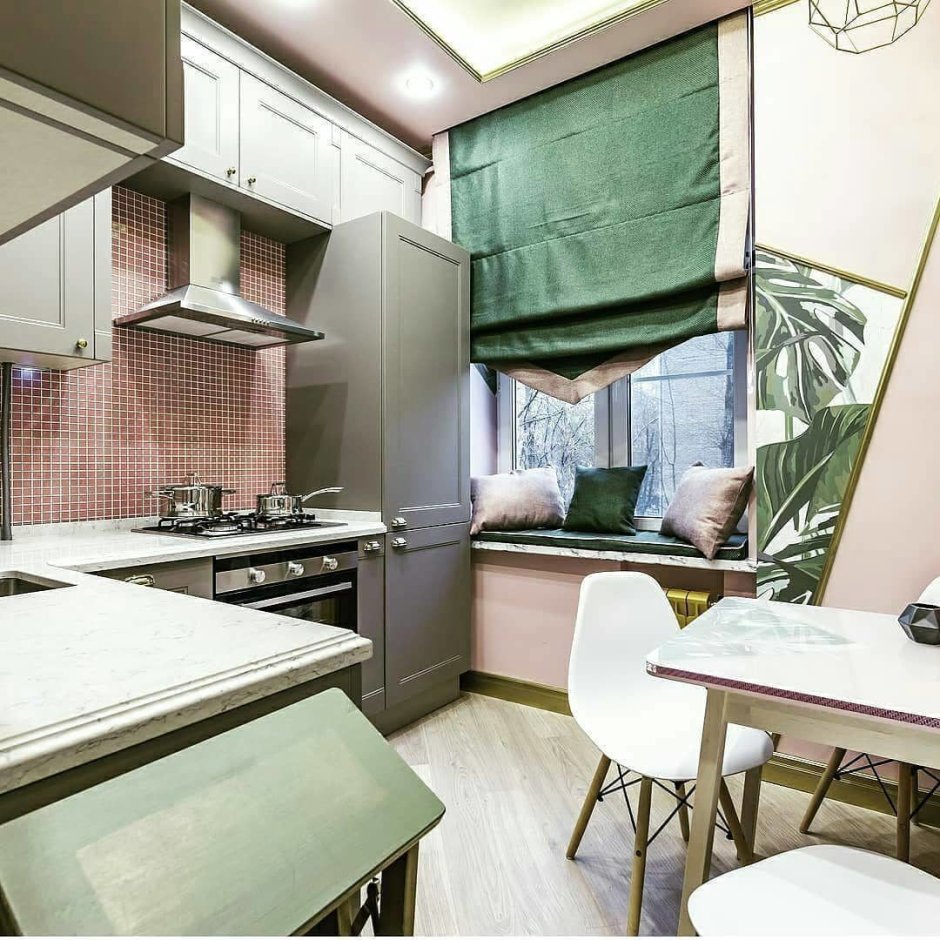 Кухня 9 метров с диваном