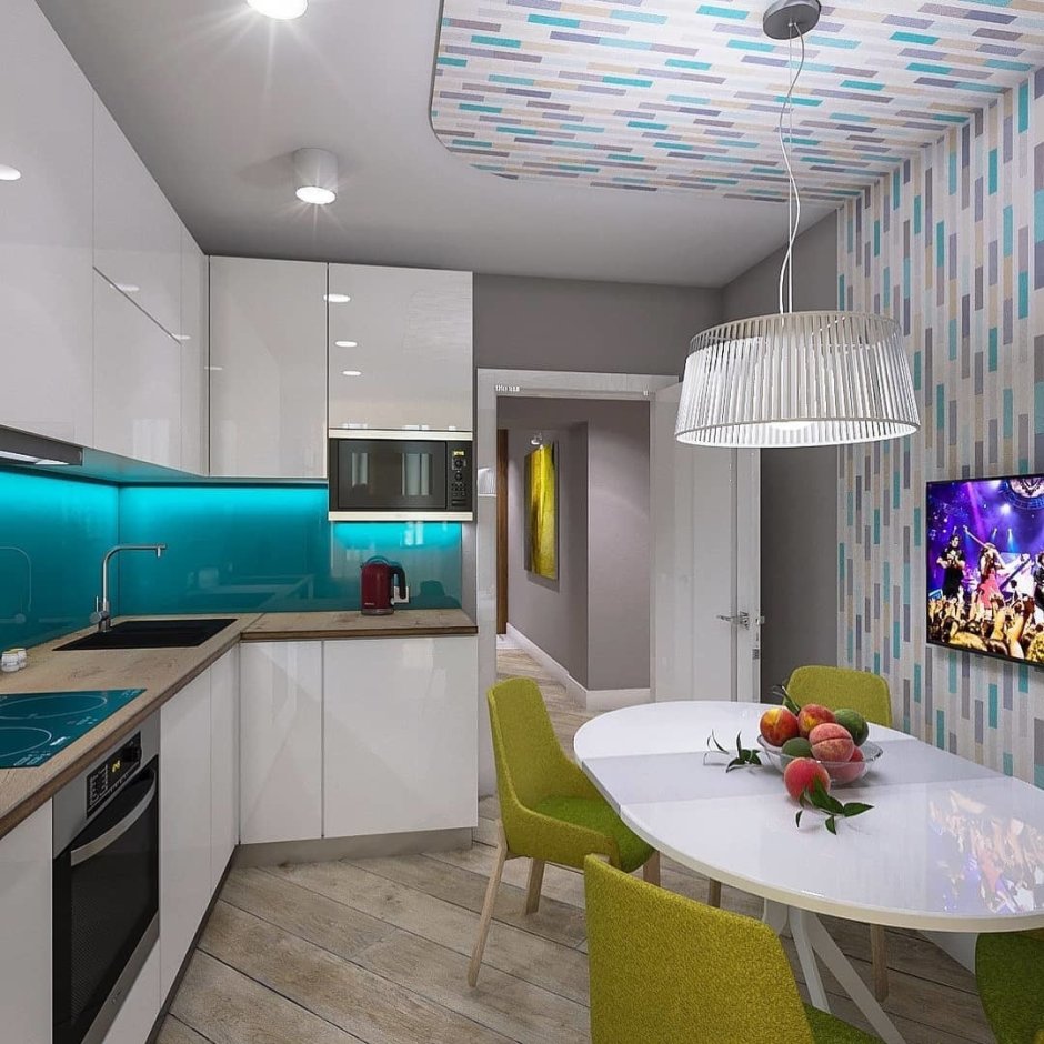 Интерьер кухни 11м2 квадратная