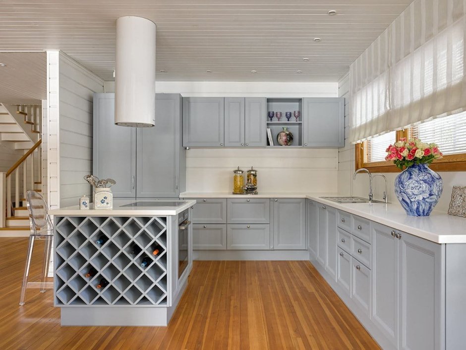 Вагонка в интерьере кухни