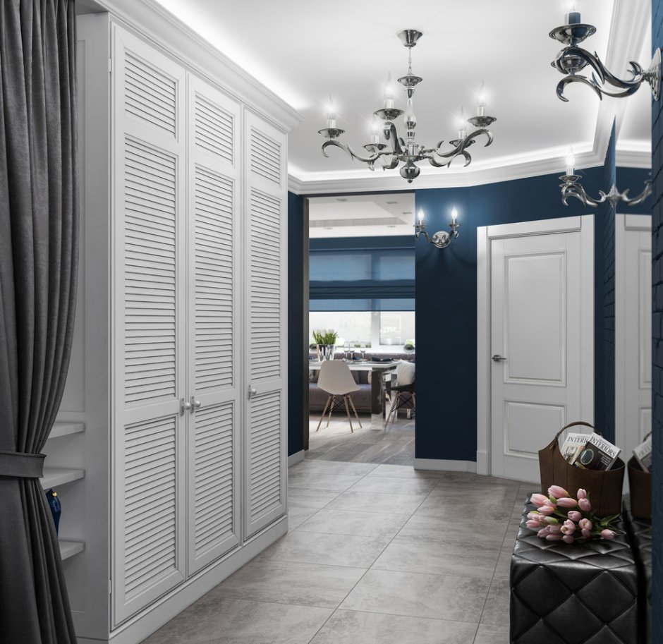 Шкаф в прихожую с жалюзийными дверьми