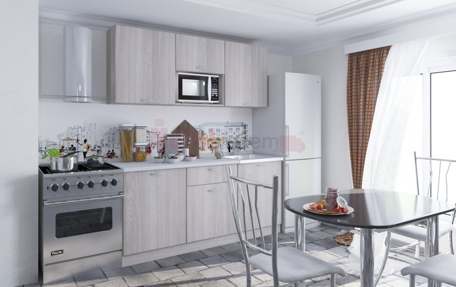 Кухня ЛДСП ясень шимо светлый