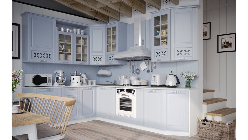 Кухни ТРИЯ Скай голубая)