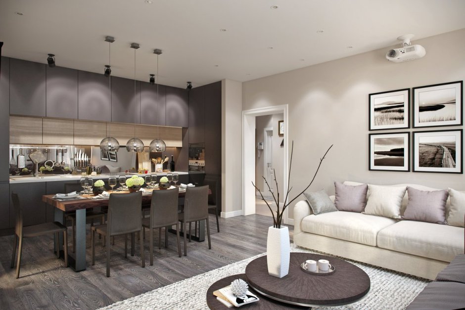 Интерьер современной угловой кухни