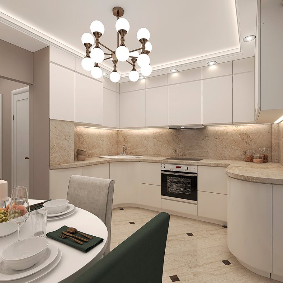 Декор кухни гостиной