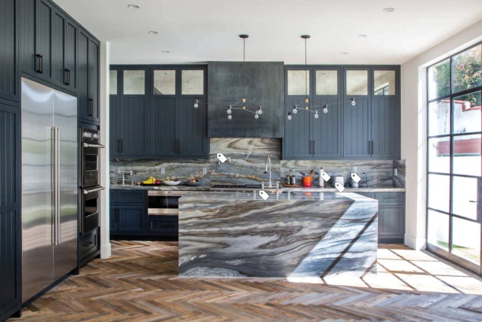 Кухни Неоклассика пол мрамор белый