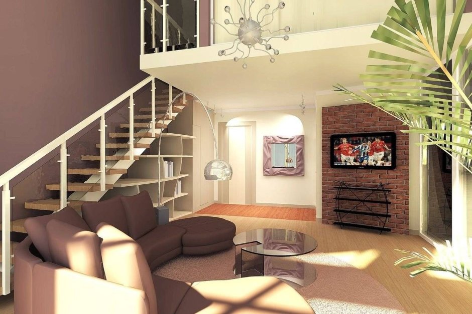 Лестница в гостиной