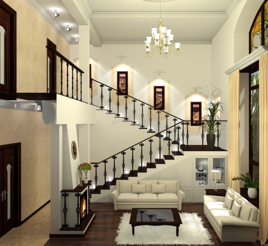 Отделка под лестницей