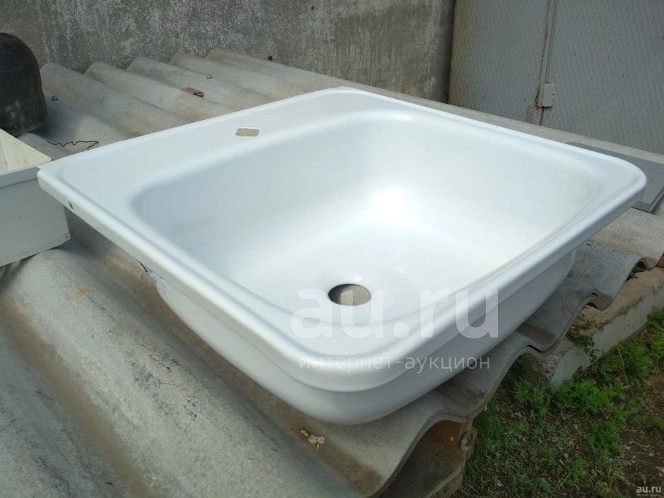 АМС-51101 мойка стальная эмалированная 500*500 Antika белая с кронштейнами виз