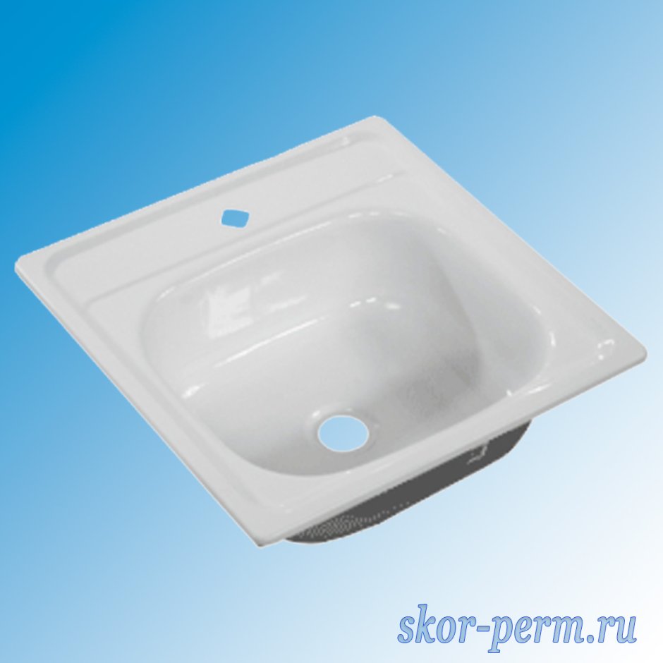 Раковина эмалированная чугунная 70х70х40