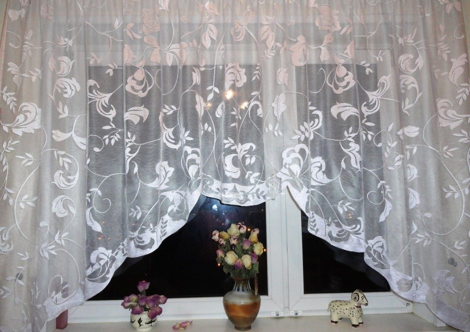 Тюль аркой удлиненной