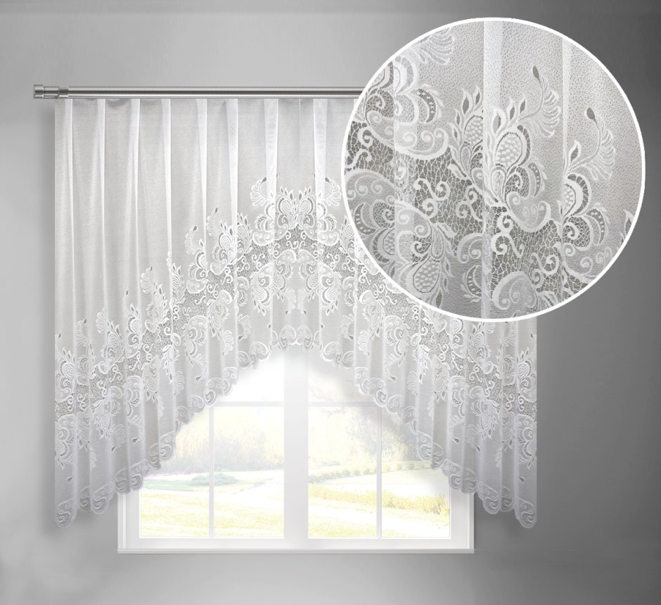 Тюль для кухни короткая арка размер 600