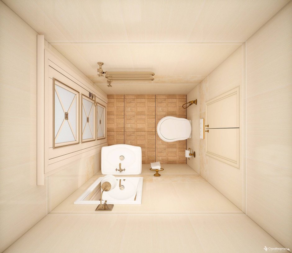 Маленький туалет с раковиной в квартире