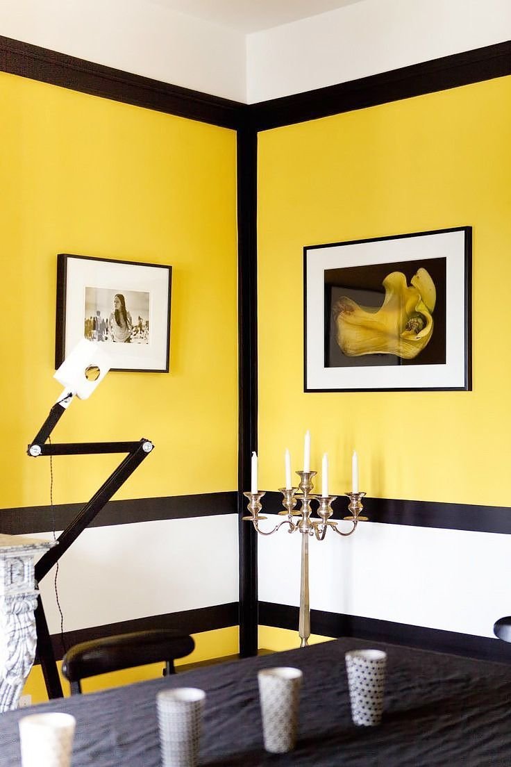 Желтые стены в интерьере