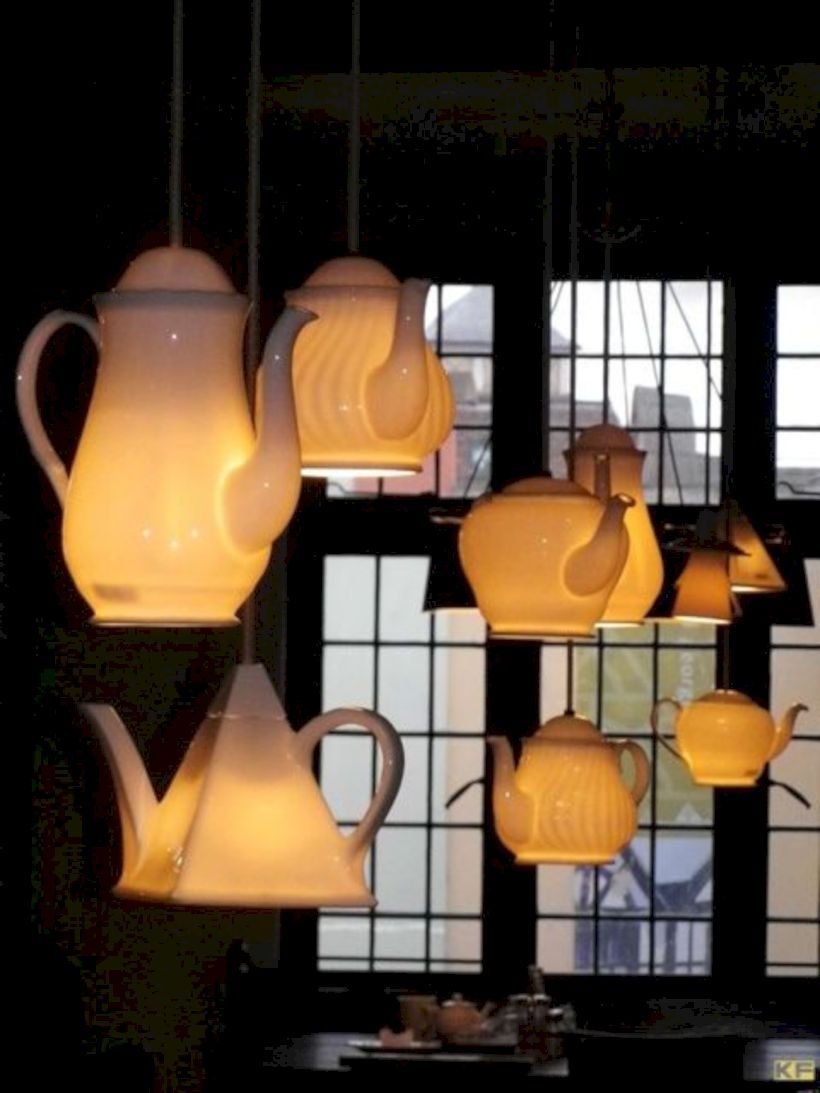 Светильник из посуды