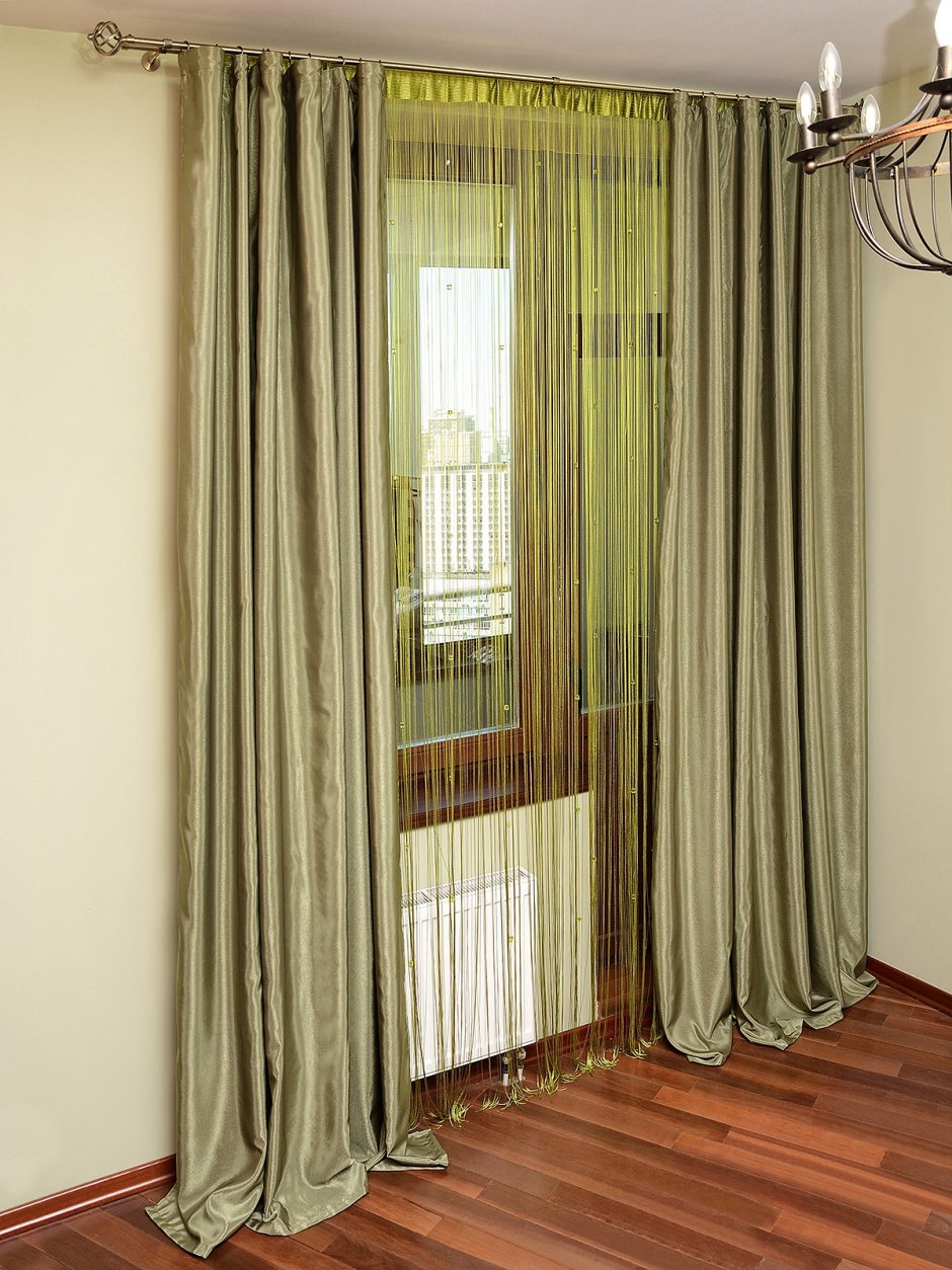 Шторы в гостиную фисташкового цвета