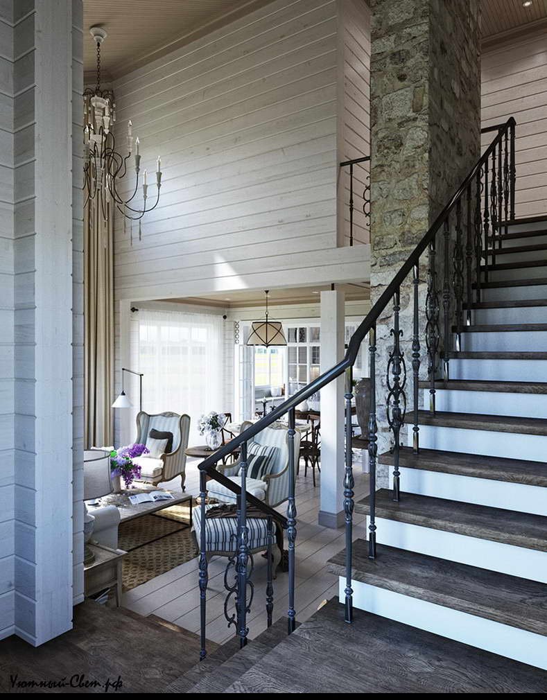 Лестница в стиле Прованс