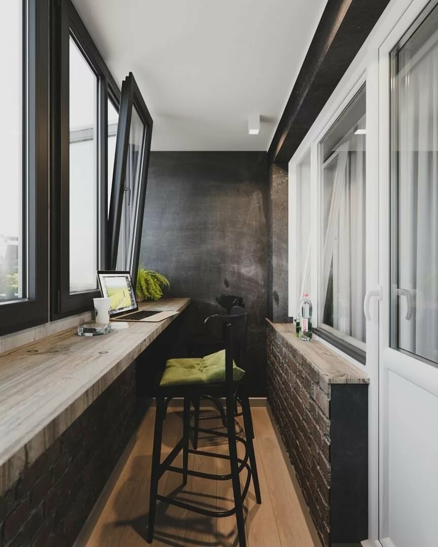 Балкон в стиле лофт