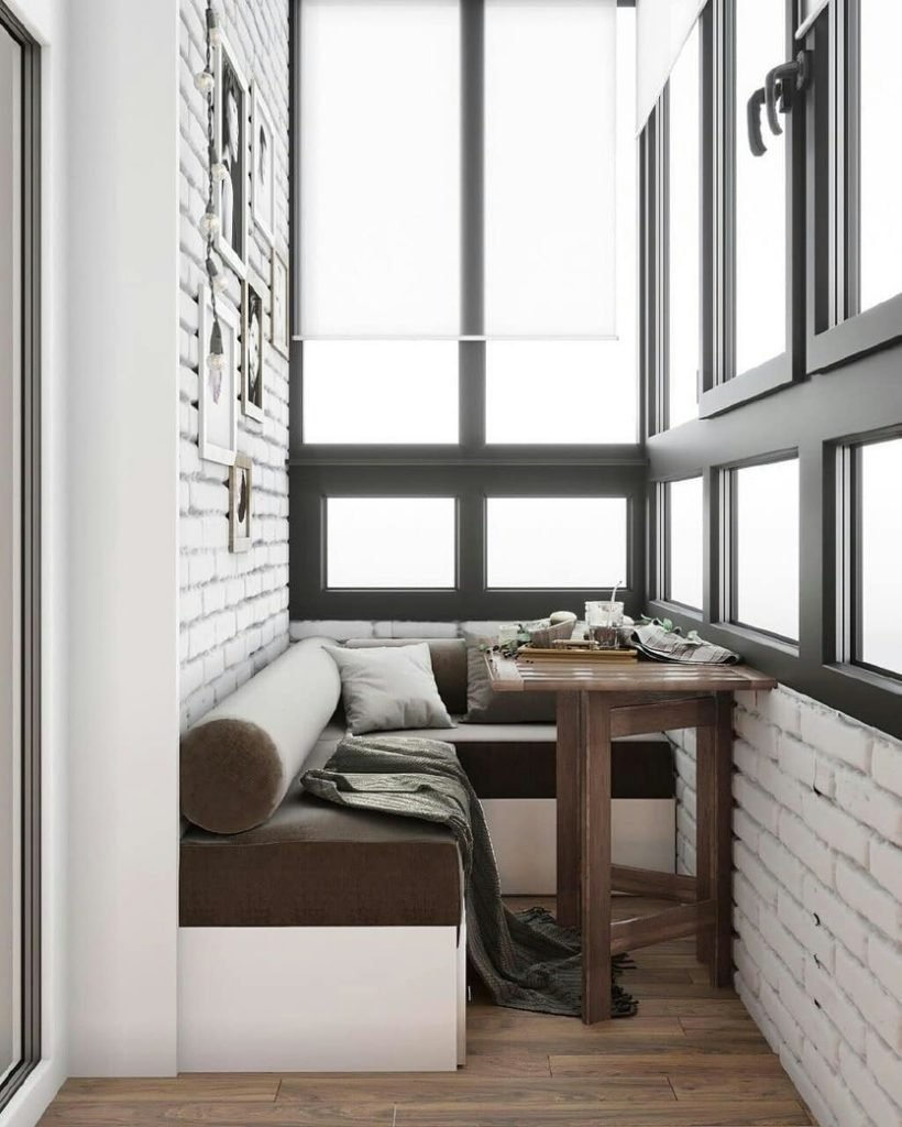 Серый балкон интерьер