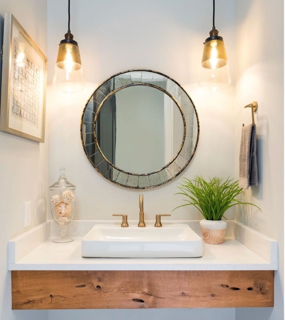 Деревянная столешница в ванную