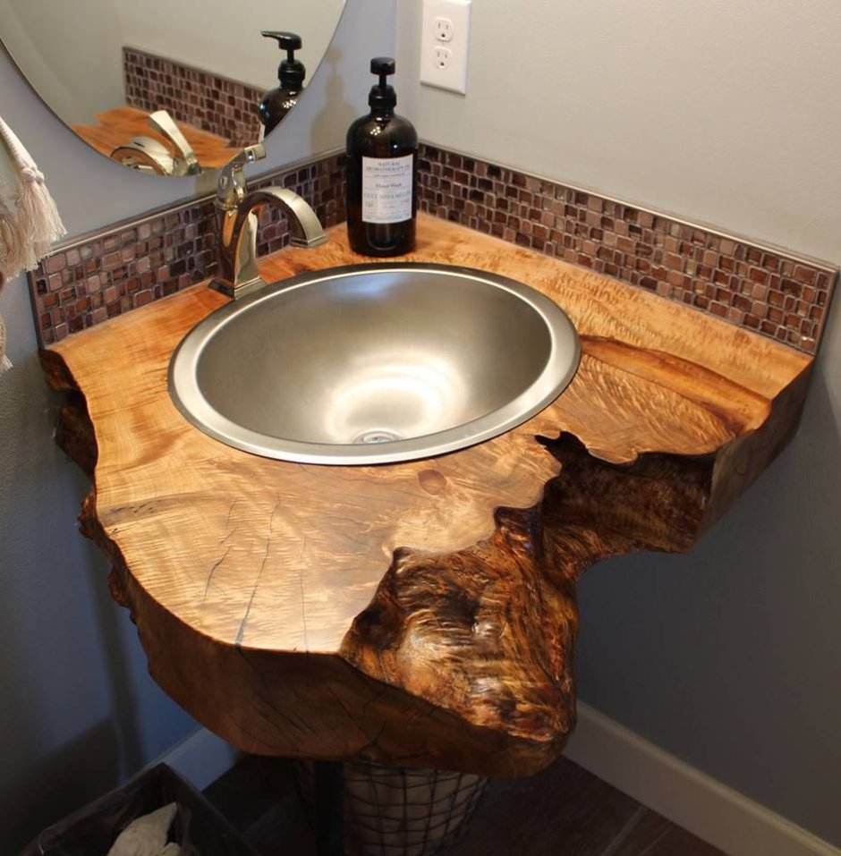 Столешница из слэба в ванной