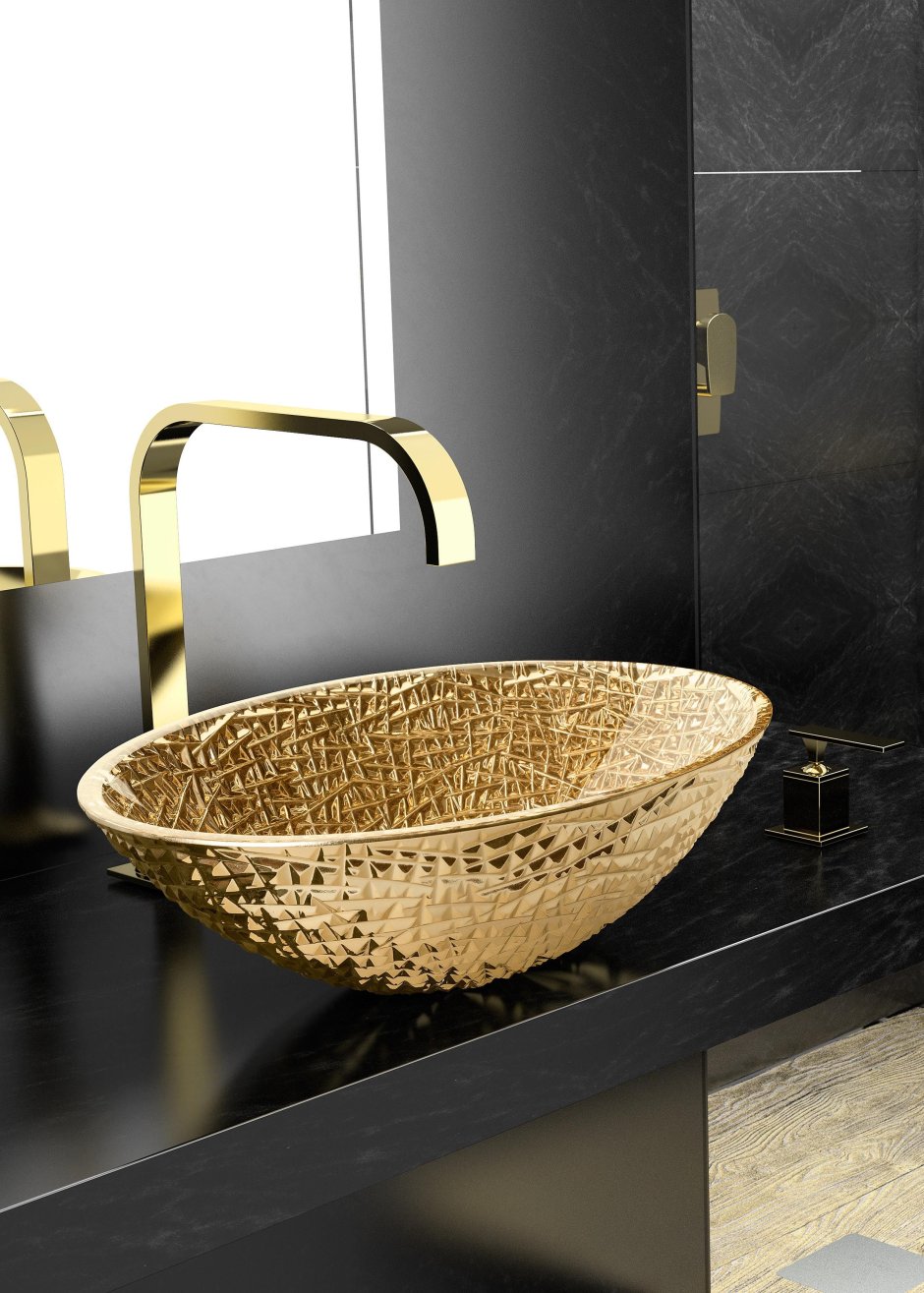 Раковина в ванную со столешницей Золотая