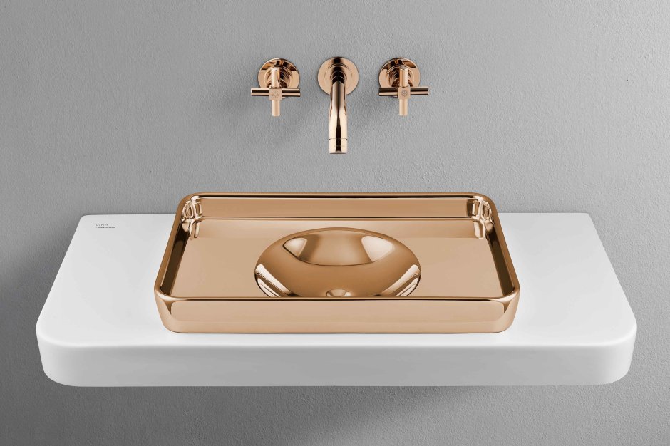 Раковина Vitra Water Jewels квадратная золото