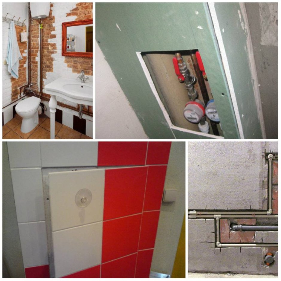 Скрытие труб в ванной