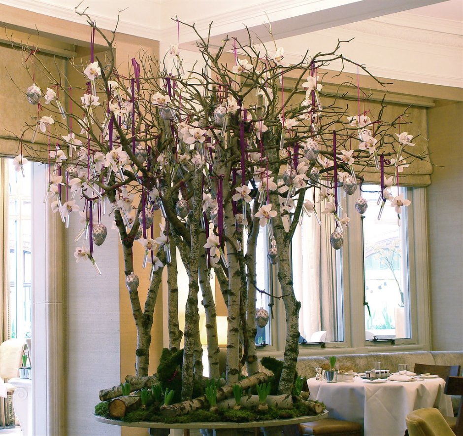 Композиции с березовыми ветками