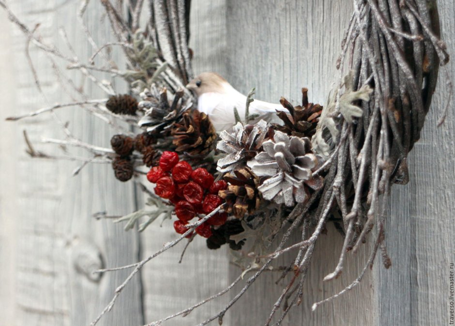 Рождественский венок экостиль