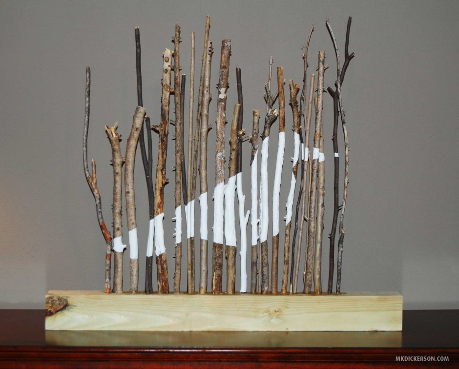 Декор из палок дерева