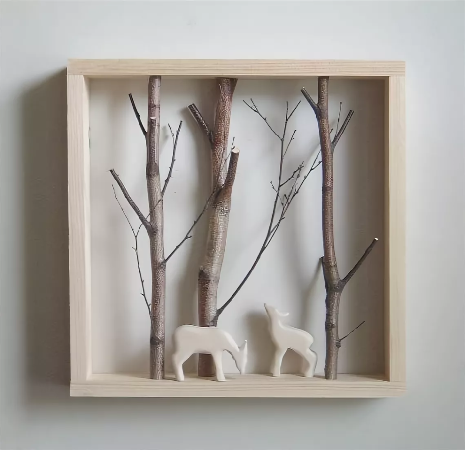 Панно из веток деревьев