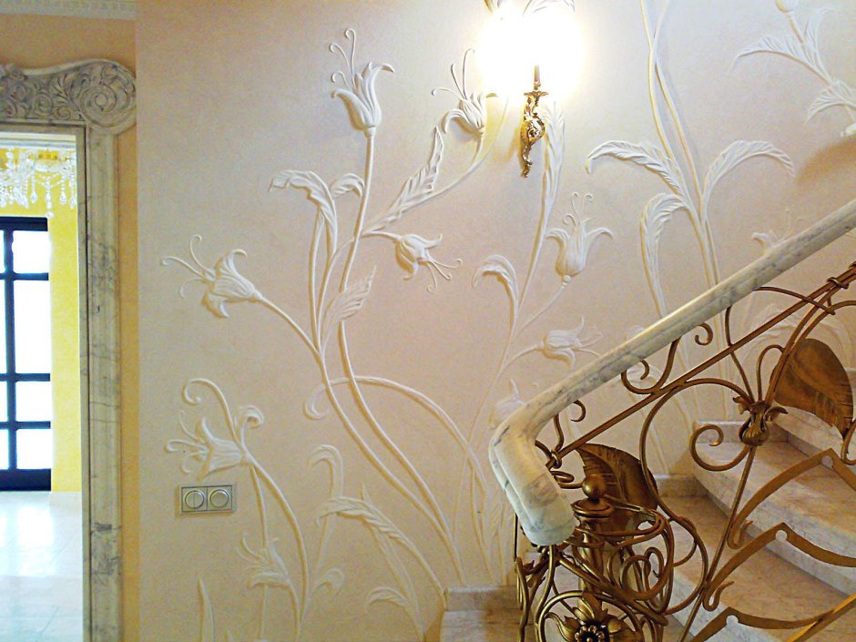 Декоративная штукатурка в интерьере кухни