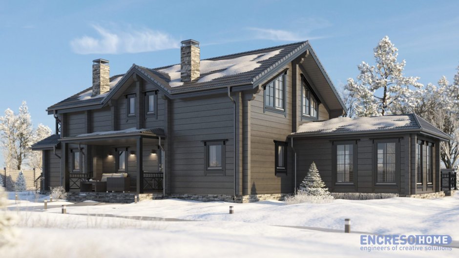 Дом из бруса графит