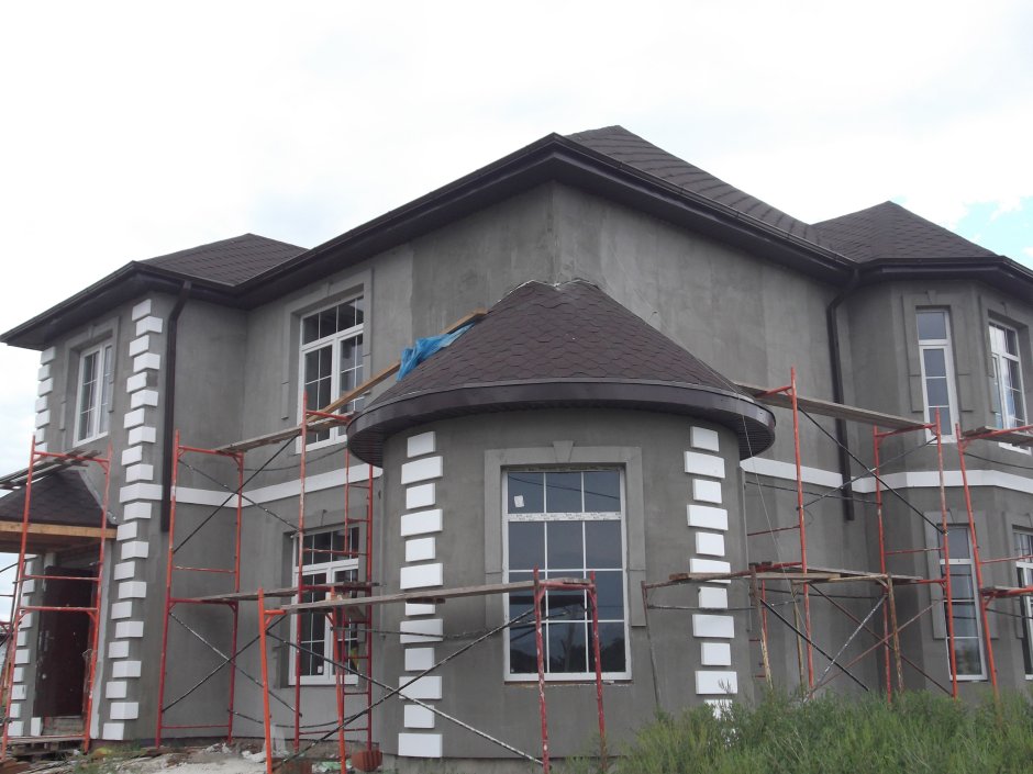 Серый фасад штукатурка