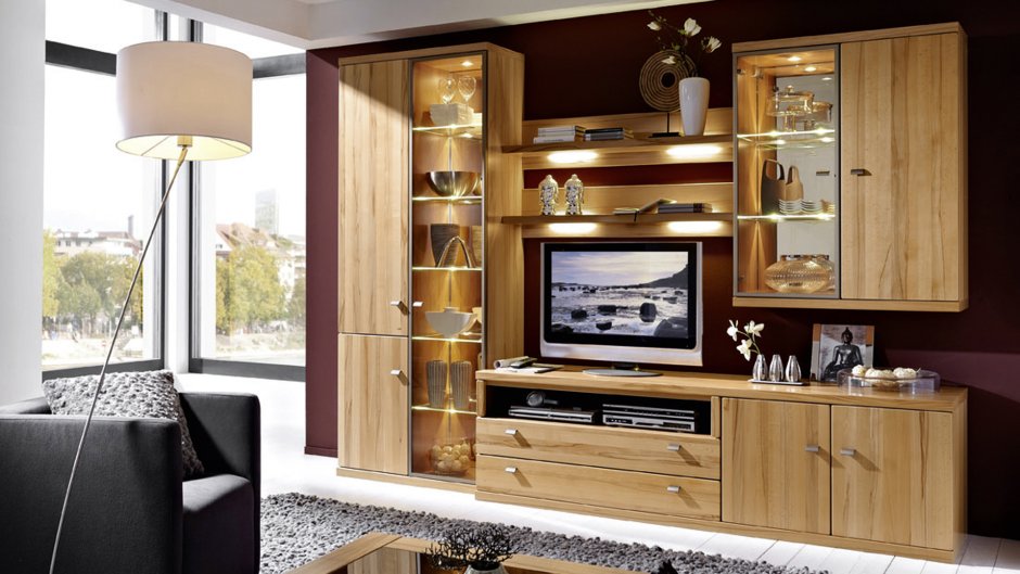 Советская стенка с сервантом