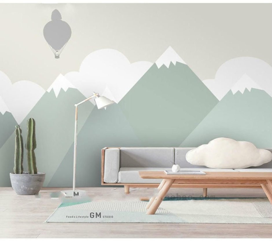 Горы на стене в детской своими руками