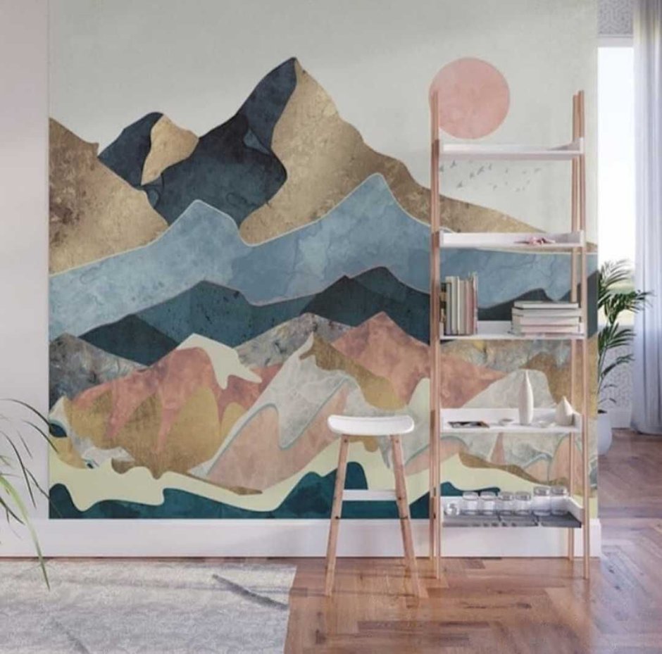 Стилизованные горы на стене