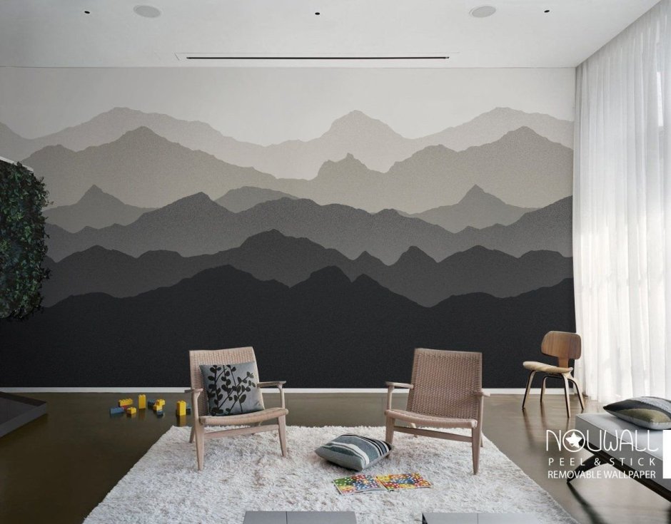 Стилизованные горы на стене