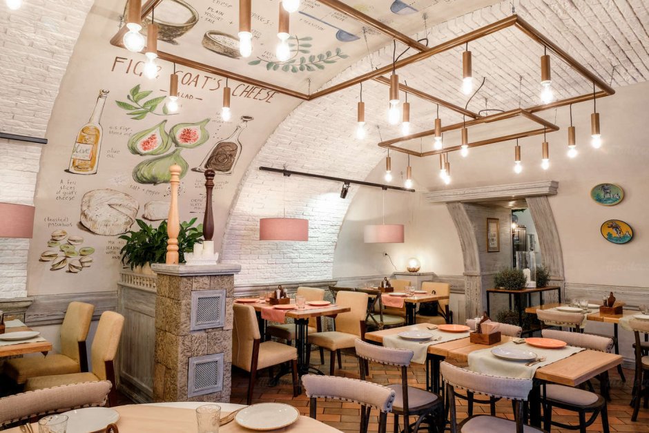 Предметы интерьера в ресторане